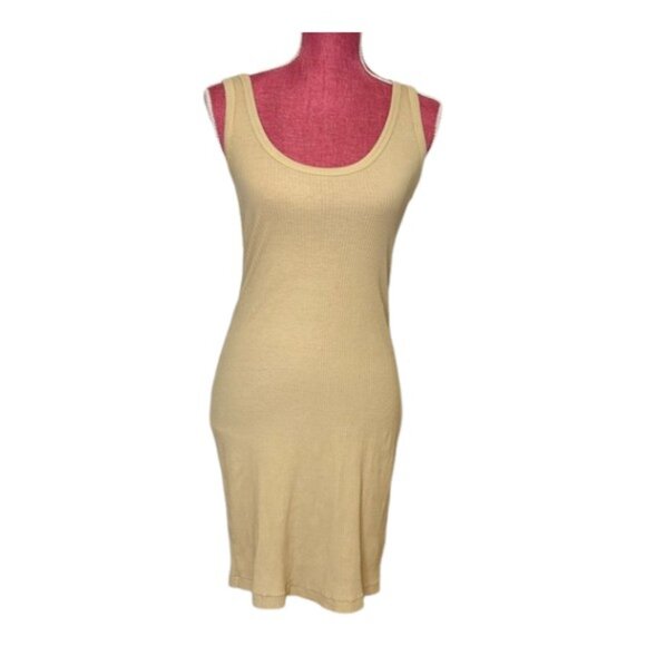 John Elliott Cotton Ribbed Scoop Neck Dress, Size Small - Picture 1 of 13